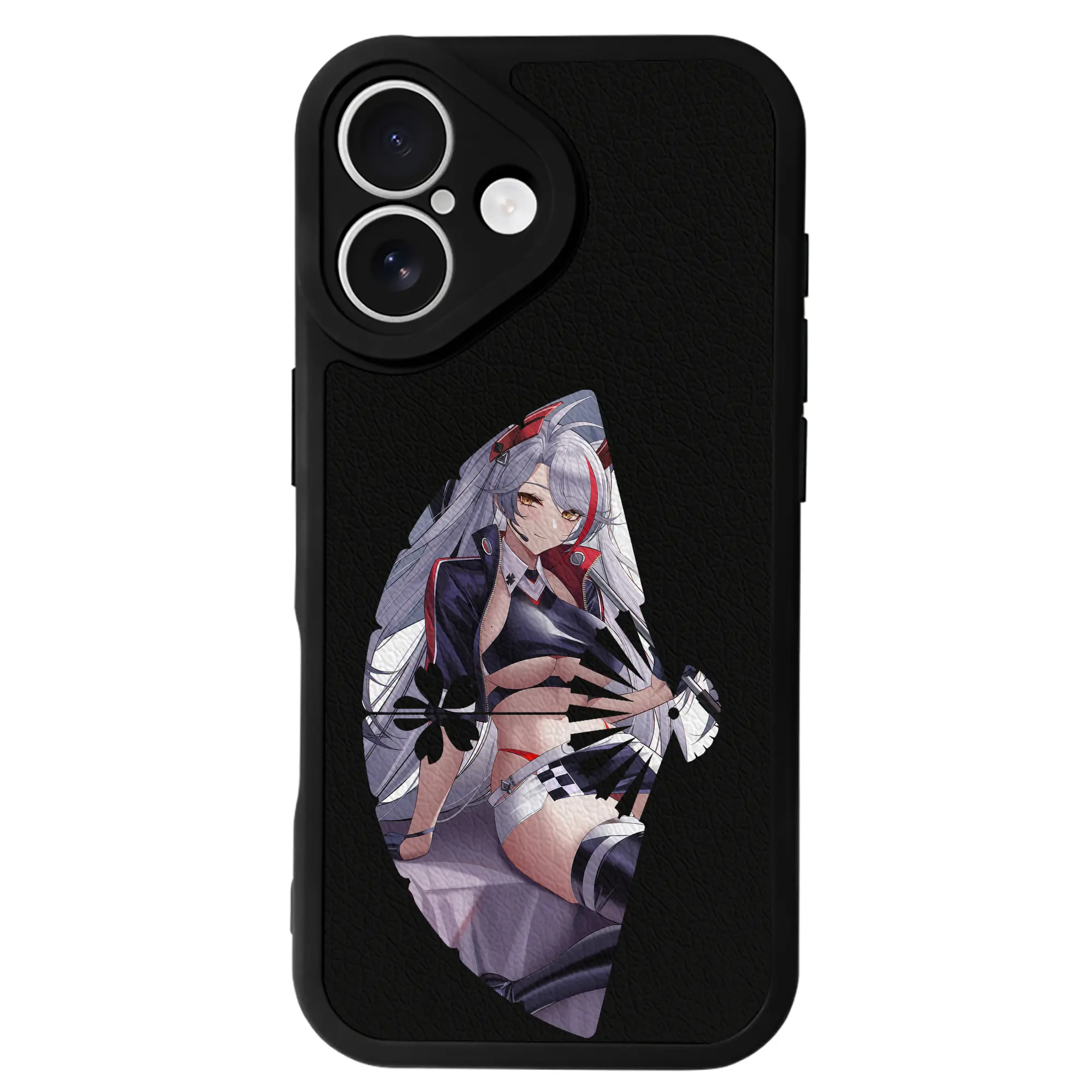 アズールレーン グッズ,プリンツ・オイゲン - IPhone 16シリーズ対応 ・ シリコンスマホケース ・ レザー調 ・ 高精度フィット ・ 耐衝撃 ・ ワイヤレス充電対応 ・ 精密カット